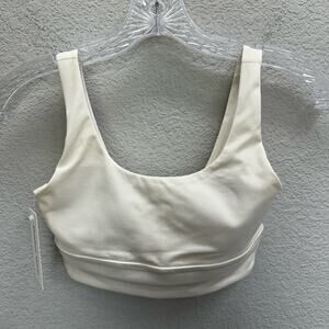 Outdoor Voices Sports Bra Women's Size XXS Off White Freeform Scoop Neck New